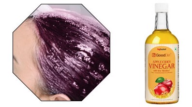 Use a Vinegar Rinse to make Splat hair dye stop bleeding