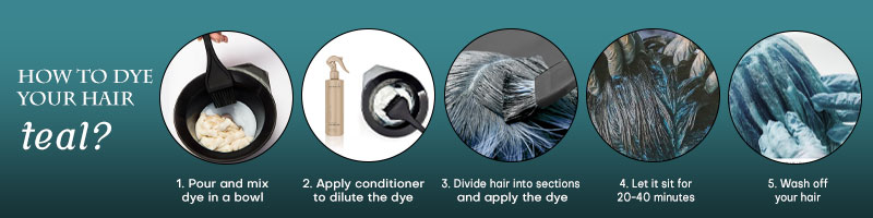 How to dye your hair teal - step by step