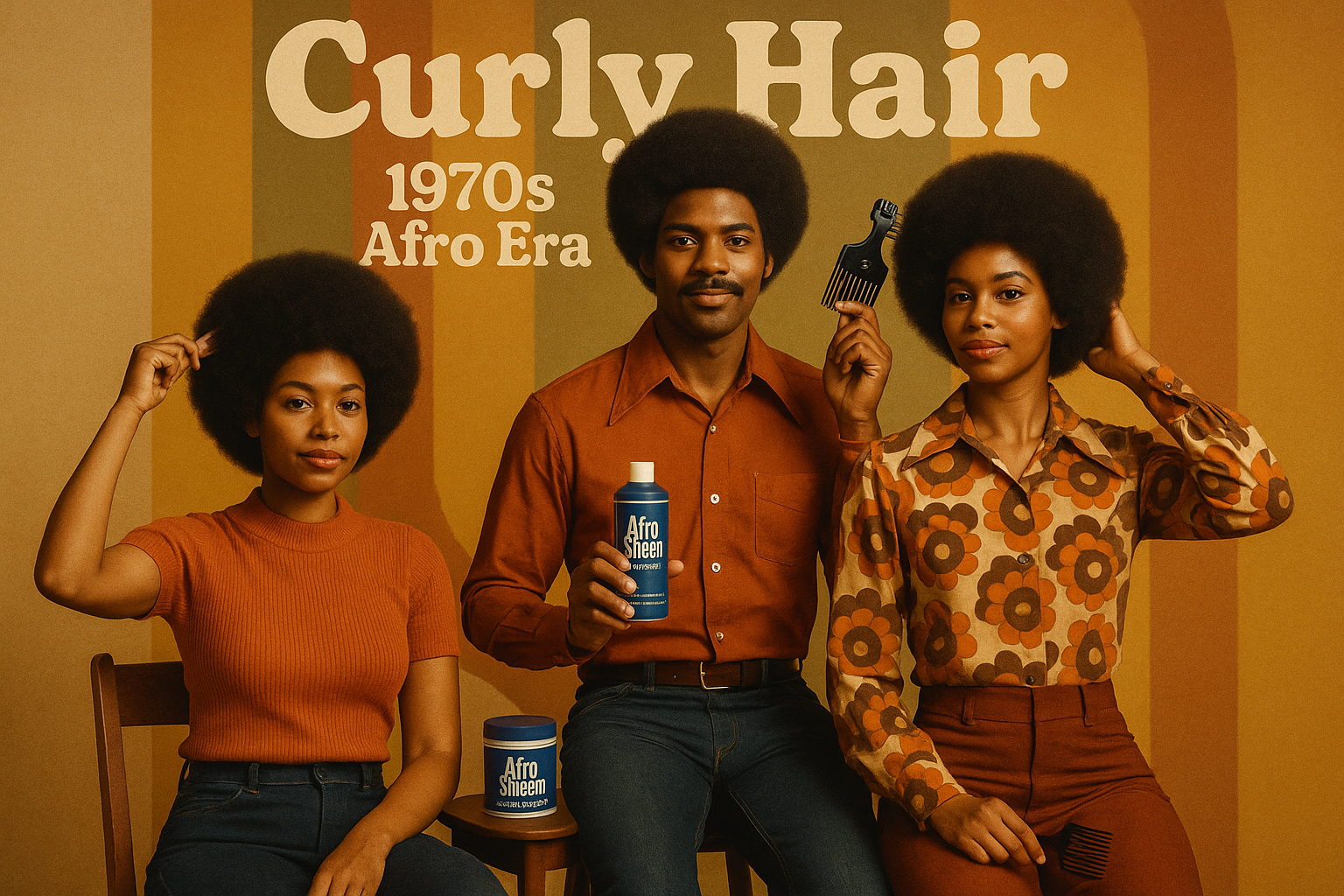 Curly Hair 1970s Afro Era