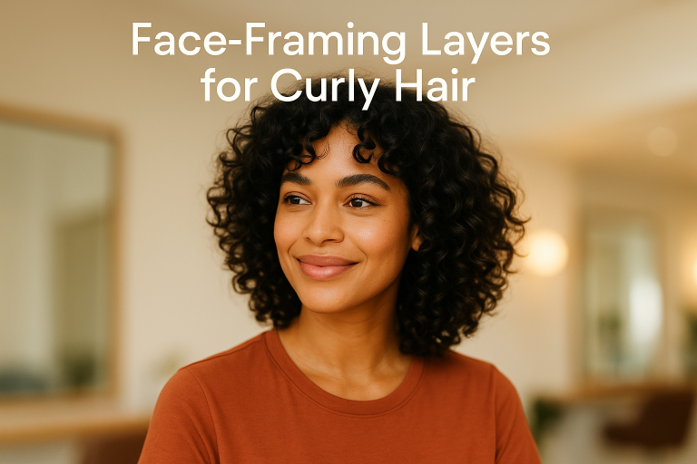 Face-Framing Layers for Curly Hair