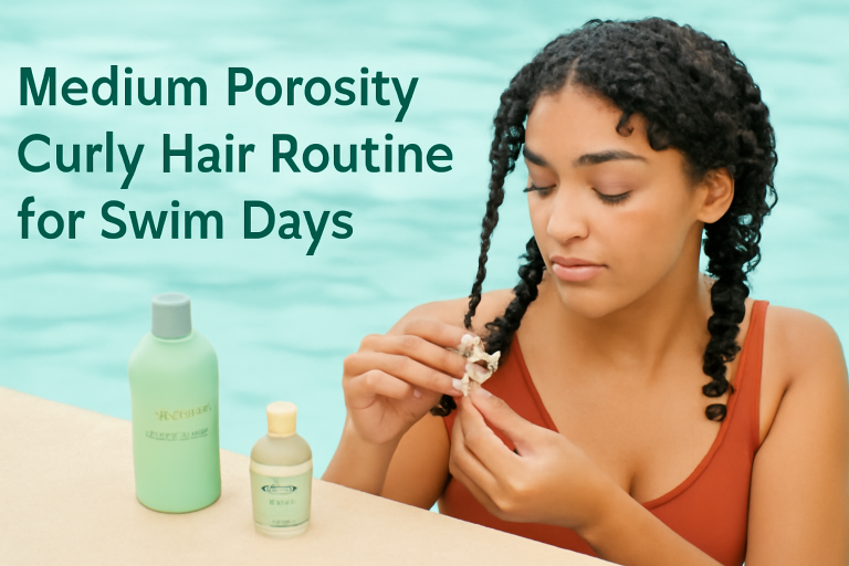 Medium Porosity Curly Hair Routine for Swim Days