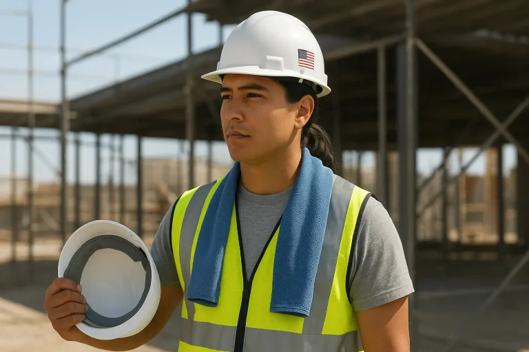 hard hat and hair odor after a long shift