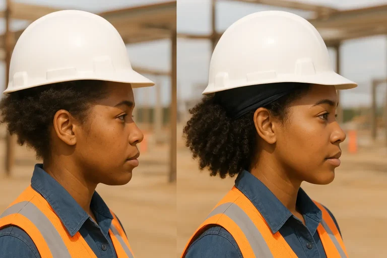 hard hat liner for curly hair