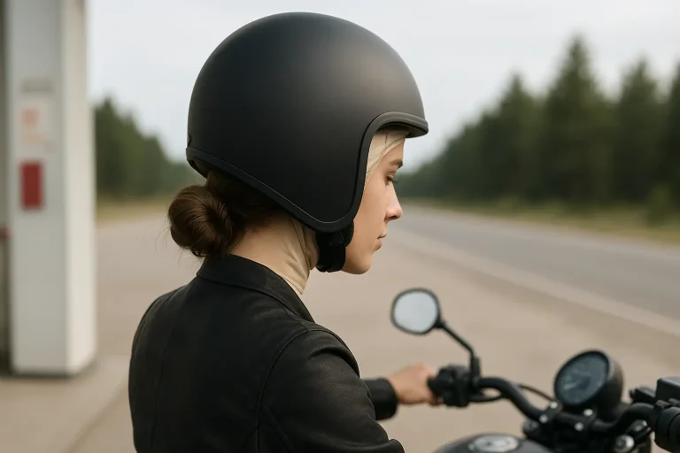 motorcycle helmet and hair extensions