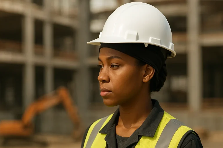 satin skull cap under hard hat